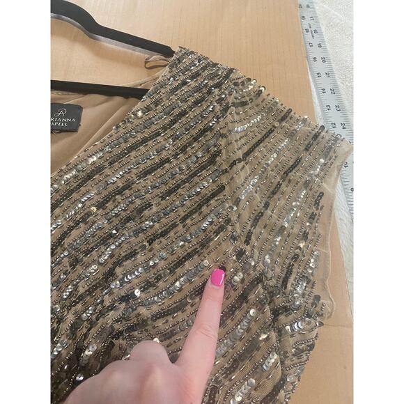 ADRIANNA PAPELL DRESS GOWN MOTHER OF THE BRIDE EVENING FORMAL WEDDING GUEST - Picture 13 of 16